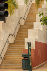 Warm staircase downtown of a city 