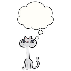 cartoon cat and thought bubble