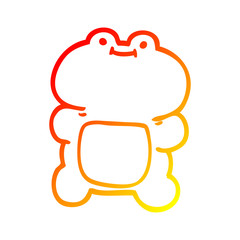 warm gradient line drawing cartoon frog
