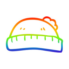 rainbow gradient line drawing cartoon woolly hat