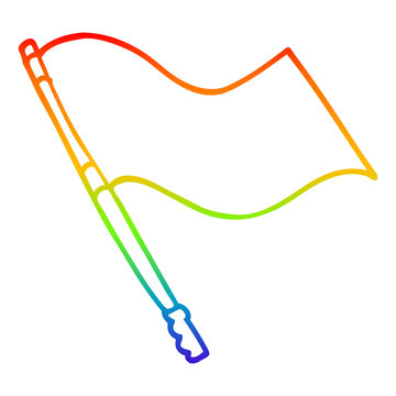 recommend clip art: rainbow gradient line drawing cartoon flag