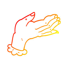 warm gradient line drawing cartoon hand
