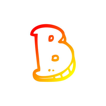 recommend clip art: warm gradient line drawing cartoon letter b