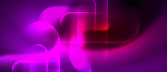 Neon glowing techno lines, blue hi-tech futuristic abstract background template
