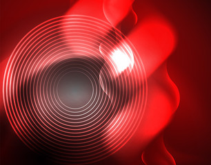 Shiny metallic neon waves vector design