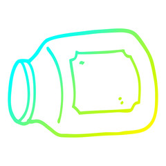 cold gradient line drawing cartoon glass jar on side