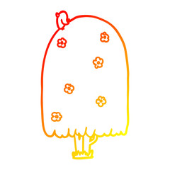 warm gradient line drawing tall tree