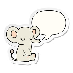 cartoon elephant and speech bubble sticker