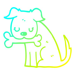 cold gradient line drawing cartoon dog