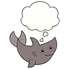 cartoon shark and thought bubble