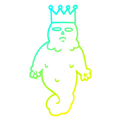 cold gradient line drawing cartoon spooky ghost king