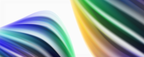 Modern Liquid color flow on white - colorful flow poster. Techno Wave Liquid shape in white color background. Design for your design project