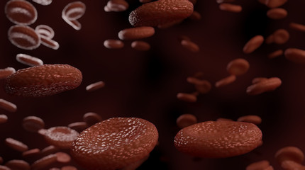 3D rendering of  red blood cells