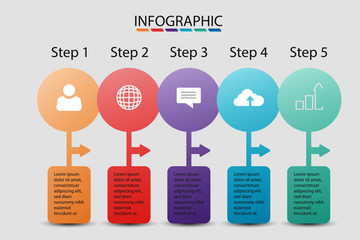 Pastel Color of Step Business infographic data, for presentation and template, education concept, vector eps10