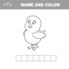 Chicken to be colored, the coloring book for preschool kids with easy educational gaming level