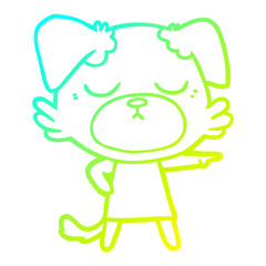 cold gradient line drawing cute cartoon dog