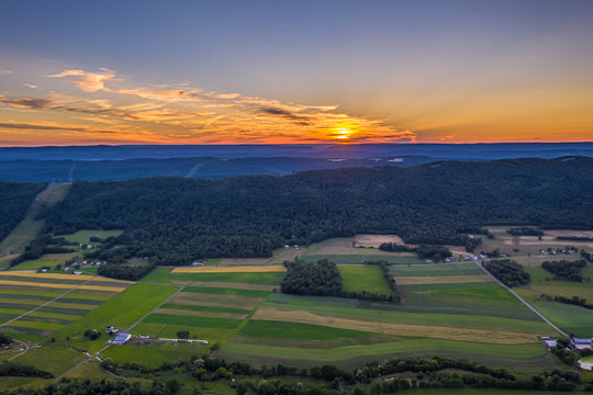 Big Valley Sunset Aerial Photo © mikespixels