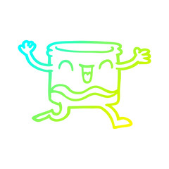 cold gradient line drawing happy cartoon whisky glass