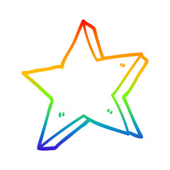 rainbow gradient line drawing cartoon star