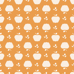 Seamless pattern with apples. Fruit background.