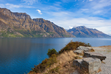 View of Lake Wakatipu, South Island, New Zealand