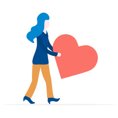 Woman, heart. Birthday, Valentine's day