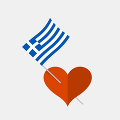 Heart icon with greek flag