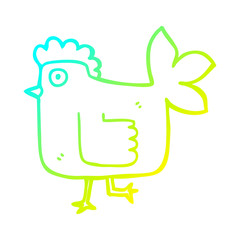 cold gradient line drawing cartoon chicken