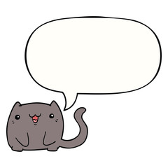 cartoon cat and speech bubble