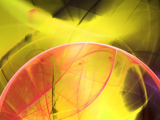 yellow abstract fractal background 3d rendering illustration