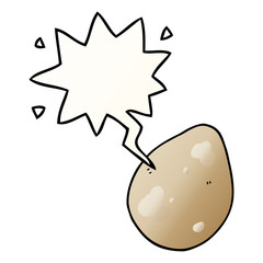 cartoon egg and speech bubble in smooth gradient style