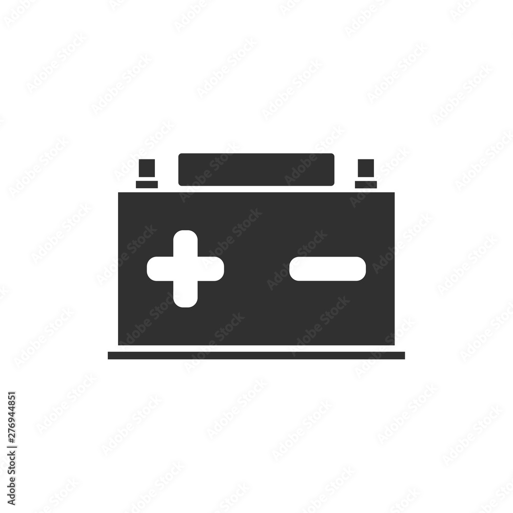 Aufkleber car battery icon template black color editable. car battery symbol vector sign isolated on white bac