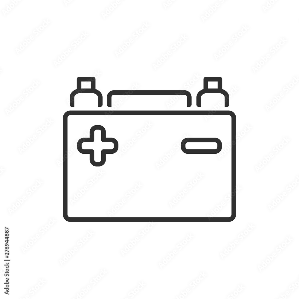 Aufkleber car battery icon template black color editable. car battery symbol vector sign isolated on white bac