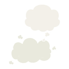 cartoon cloud and thought bubble in retro style