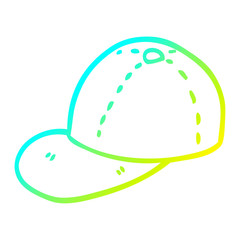 cold gradient line drawing cartoon baseball cap