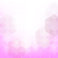  Abstract  background, pink hexagons of geometric design shape. Brochure template