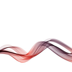  Dark red lines of a vector smoky wave on an abstract white background