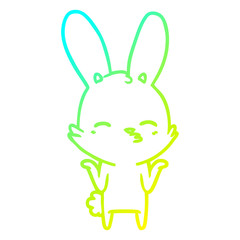 cold gradient line drawing curious bunny cartoon
