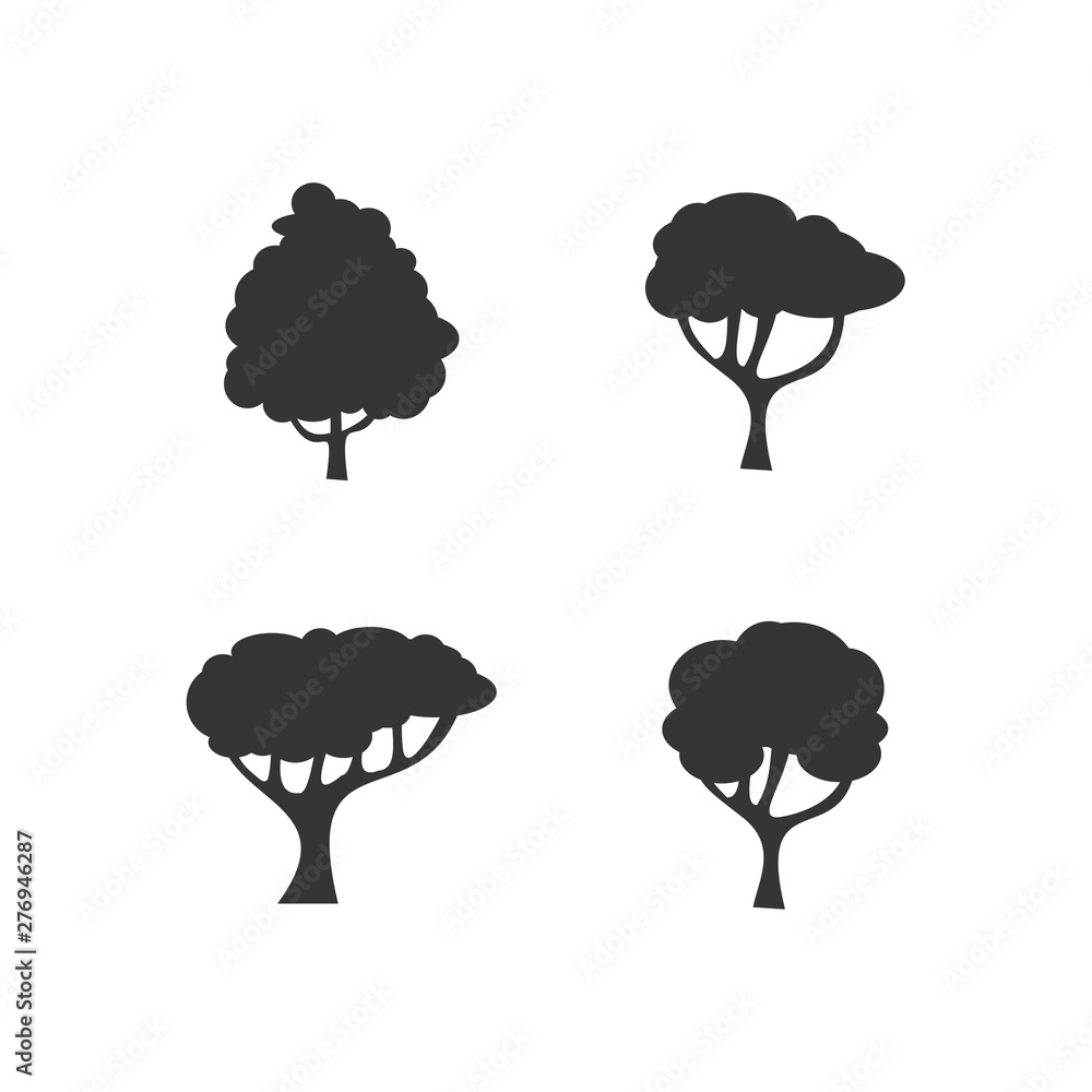 Fototapete Tree icon template black color editable. Branch forest symbol vector sign isolated on white background. Simple logo vector illustration for graphic and web design.