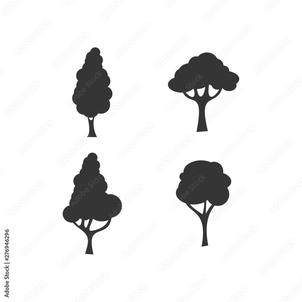 Aufkleber Tree icon template black color editable. Branch forest symbol vector sign isolated on white background. Simple logo vector illustration for graphic and web design.