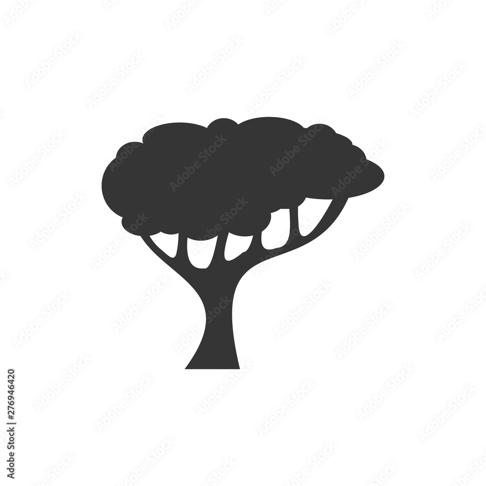 Poster Tree icon template black color editable. Branch forest symbol vector sign isolated on white background. Simple logo vector illustration for graphic and web design.