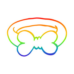 rainbow gradient line drawing cartoon black bow tie