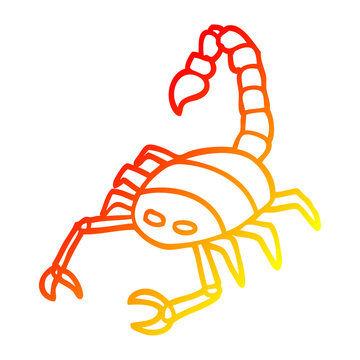 recommend clip art: warm gradient line drawing cartoon scorpion