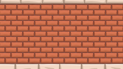 wide red brick wall