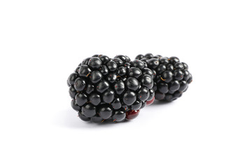Fresh blackberry isolated on white background, close up