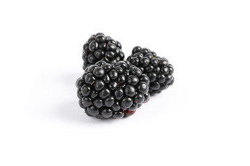 Fresh blackberry isolated on white background, close up