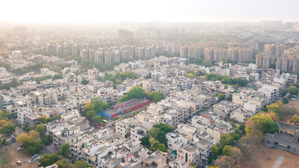 Aerial view of a residential block in sector 56 gurgaon, Delhi ncr, India.