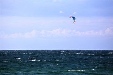 kite surfing on the beach