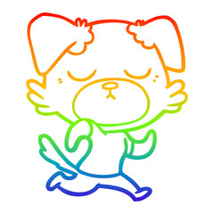 rainbow gradient line drawing cute cartoon dog