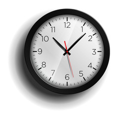 Wall clock. The electronic device. Vector illustration.